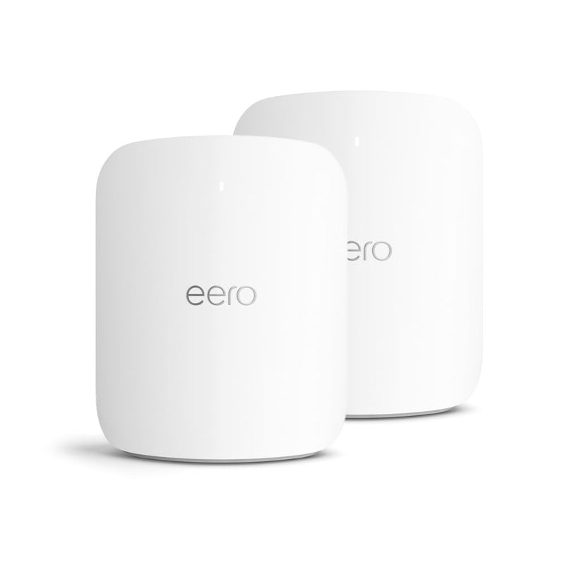 Amazon eero Max 7 Mesh-WLAN-Router | 10-Gbit/s-Ethernet | Bis zu 460 m² Abdeckung | Für Verbindungen mit über 500 Geräten | Ideal für Gaming | Doppelpack | Neueste Generation
