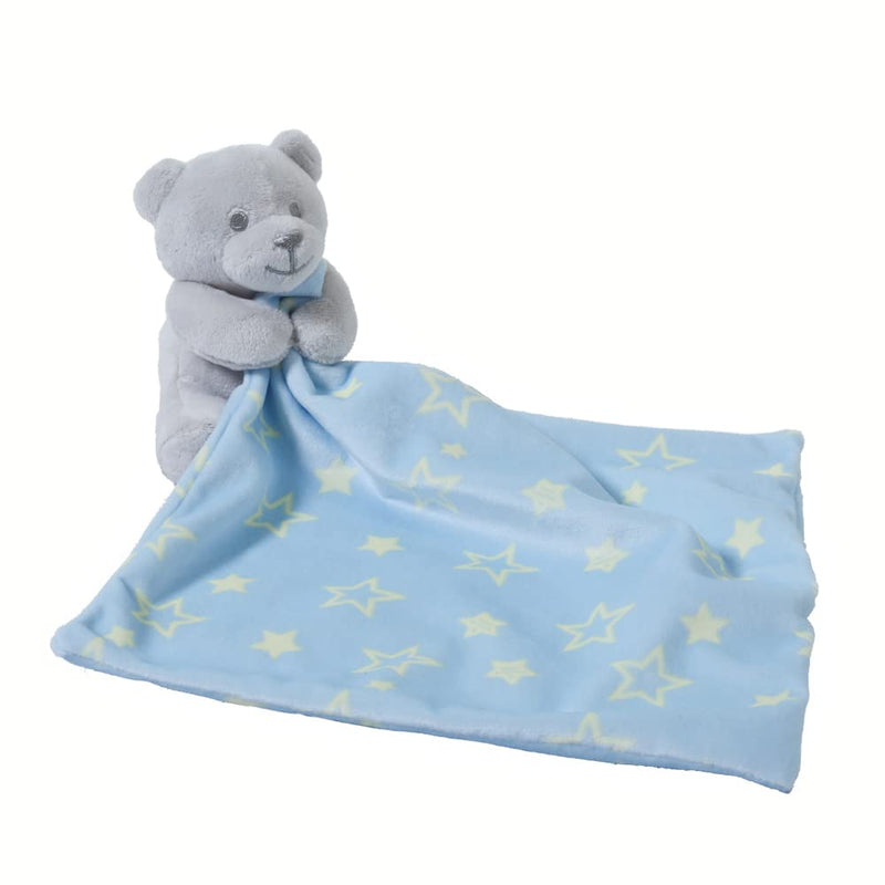 CREVENT Soft Safe Fluffy Animal Face Baby Comforter Blanket for Girls and Boys, Great Gifts for Birthday, Baby Shower (Pink Bear + Pendant)
