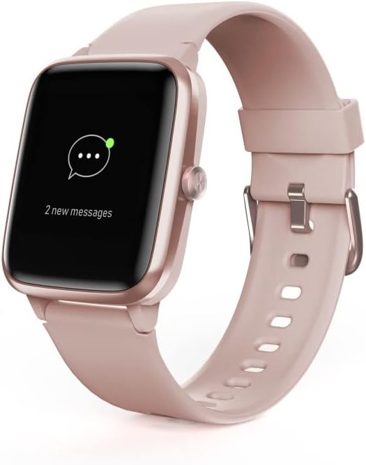 Hama Smartwatch 5910 GPS Waterproof (Fitness Tracker for Heart Rate / Calories, Sports Watch with Pedometer, Sleep Monitor, Music Control, Fitness Bracelet for Women, 6 Days Battery Life) Rose
