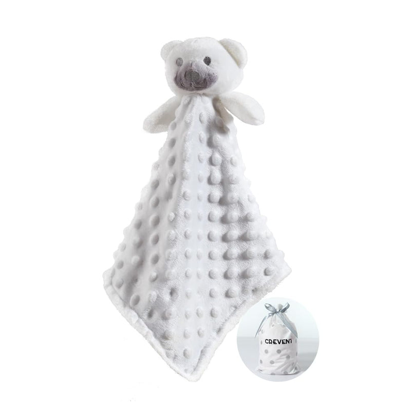 CREVENT Soft Safe Fluffy Animal Face Baby Comforter Blanket for Girls and Boys, Great Gifts for Birthday, Baby Shower (Pink Bear + Pendant)