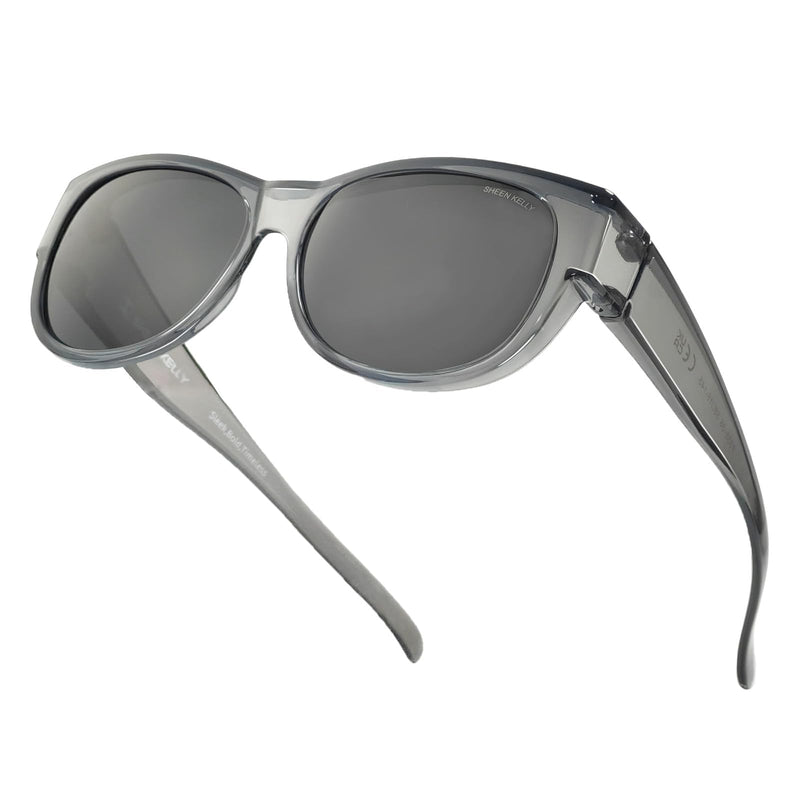 SHEEN KELLY Oversized TR90 Fits Over Sunglasses Mirror Polarised Lens Cateye for Women Drivers Glasses Over Lenses Lightweight