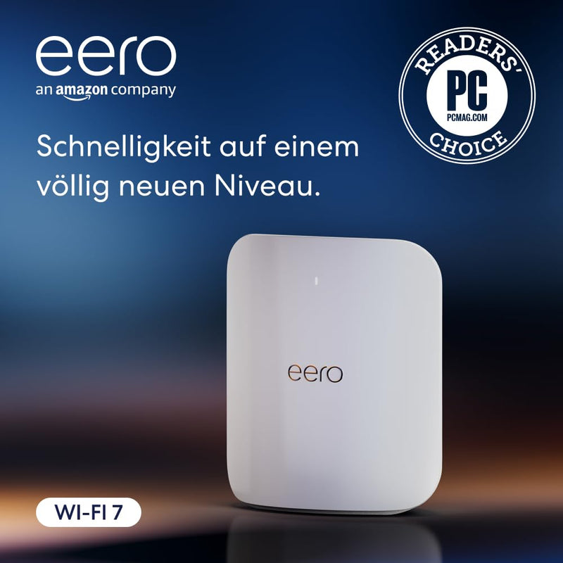 Amazon eero Max 7 Mesh-WLAN-Router | 10-Gbit/s-Ethernet | Bis zu 460 m² Abdeckung | Für Verbindungen mit über 500 Geräten | Ideal für Gaming | Doppelpack | Neueste Generation