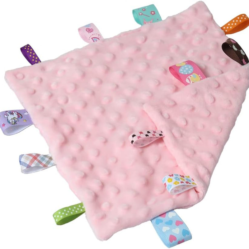 CREVENT Soft Safe Fluffy Animal Face Baby Comforter Blanket for Girls and Boys, Great Gifts for Birthday, Baby Shower (Pink Bear + Pendant)