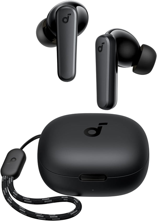 soundcore by Anker P20i Wireless Bluetooth Headphones In-Ear, 10 mm Driver, Bluetooth 5.3, Adjustable EQ, 30 Hours Playtime, IPX5 Waterproof, 2 Micros with AI, Single Use (Black)