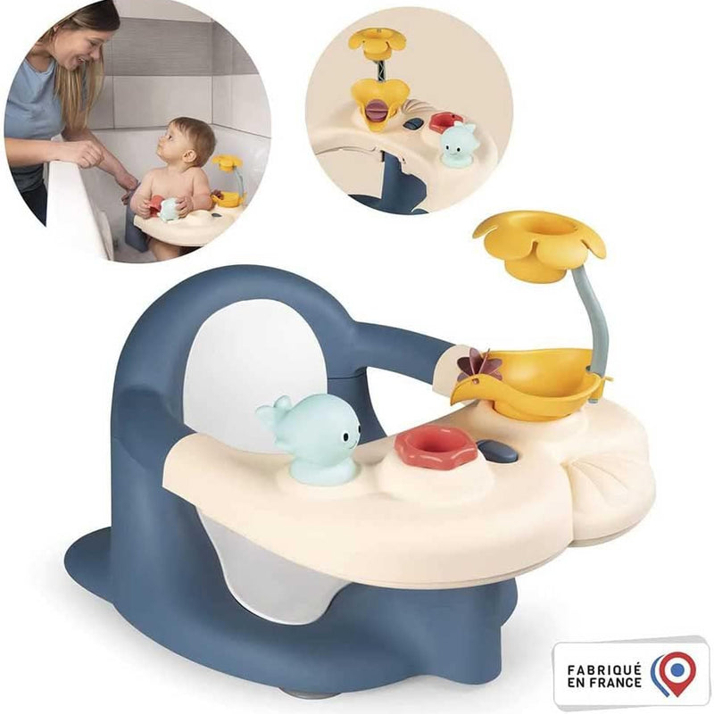 Smoby Toys Little Smoby Baby Bath Seat from 6 Months - Bath Seat with Play Table Including Bath Toy - Seat Aid for Babies and Toddlers with Suction Cups