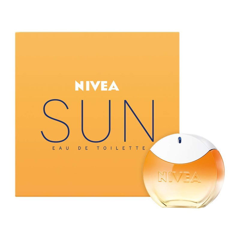 Nivea Sun Eau de Toilette (1 x 30 ml) with the Original Nivea Sun Sun Cream Fragrance, Summer Ladies Fragrance in an iconic perfume bottle, sensual Nivea Sun EDT awakens memories of the summer