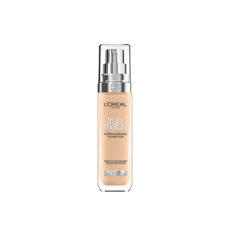 L'Oréal Paris Make up, liquid foundation with hyaluronic and aloe vera, true match make-up, 3.N neutral light medium