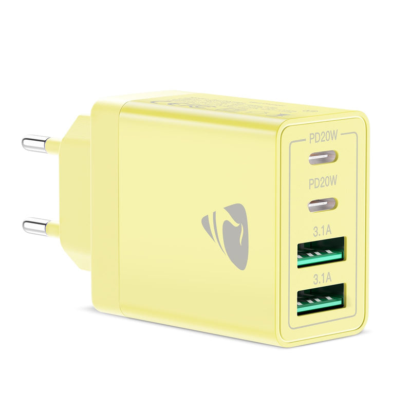 Aioneus USB C Charger, 4 Ports Multiple Charger with USB C and USB A, 40 W Fast Charger, PD 3.0 Power Adapter, USB Power Supply for iPhone 15/14 Pro Max/13/12/11/SE 2020/XS/XR/8/7, Samsung Phones