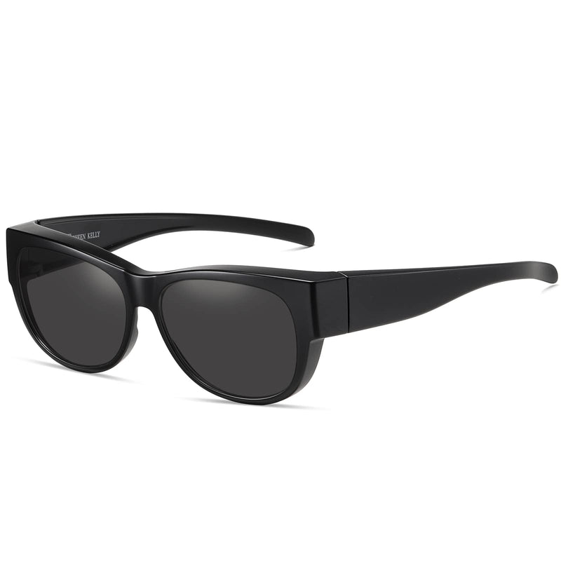 SHEEN KELLY Oversized TR90 Fits Over Sunglasses Mirror Polarised Lens Cateye for Women Drivers Glasses Over Lenses Lightweight