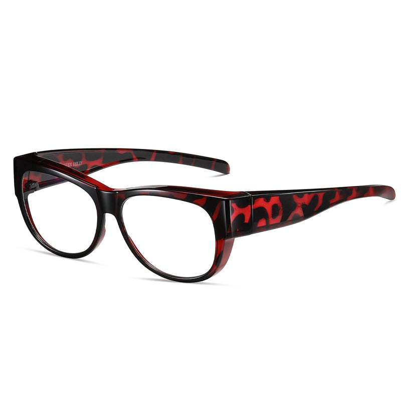 SHEEN KELLY Oversized TR90 Fits Over Sunglasses Mirror Polarised Lens Cateye for Women Drivers Glasses Over Lenses Lightweight