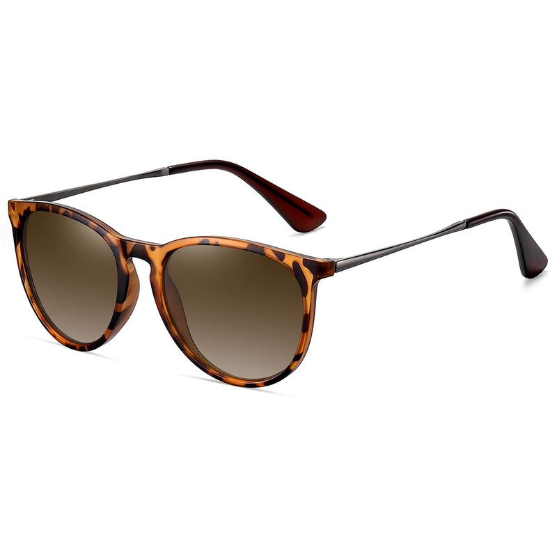 WOWSUN Polarized Sunglasses for Women Vintage Retro Round Mirrored Lenses