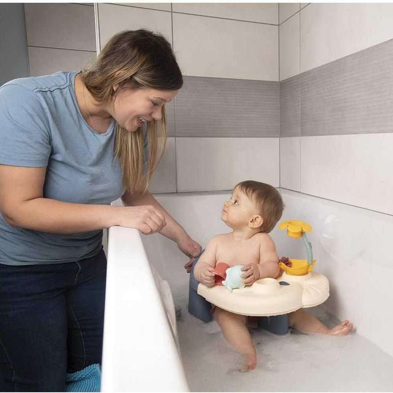 Smoby Toys Little Smoby Baby Bath Seat from 6 Months - Bath Seat with Play Table Including Bath Toy - Seat Aid for Babies and Toddlers with Suction Cups