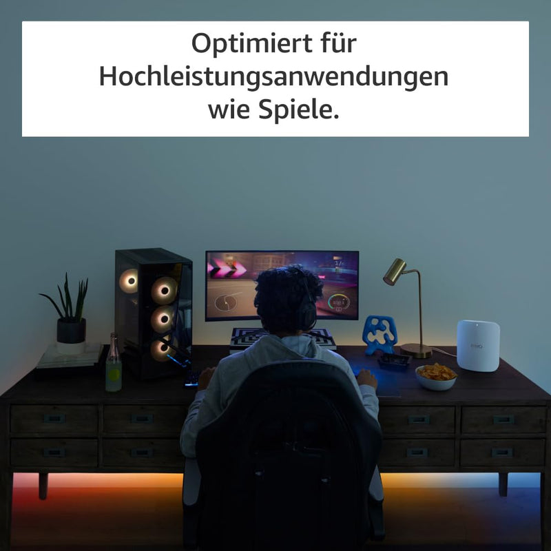 Amazon eero Max 7 Mesh-WLAN-Router | 10-Gbit/s-Ethernet | Bis zu 460 m² Abdeckung | Für Verbindungen mit über 500 Geräten | Ideal für Gaming | Doppelpack | Neueste Generation