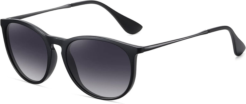 WOWSUN Polarized Sunglasses for Women Vintage Retro Round Mirrored Lenses