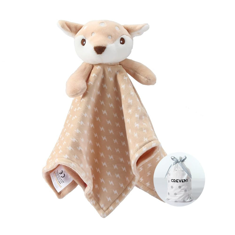 CREVENT Soft Safe Fluffy Animal Face Baby Comforter Blanket for Girls and Boys, Great Gifts for Birthday, Baby Shower (Pink Bear + Pendant)