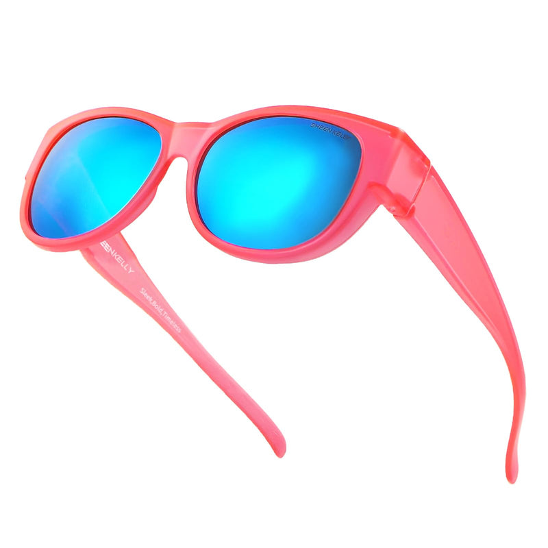 SHEEN KELLY Oversized TR90 Fits Over Sunglasses Mirror Polarised Lens Cateye for Women Drivers Glasses Over Lenses Lightweight