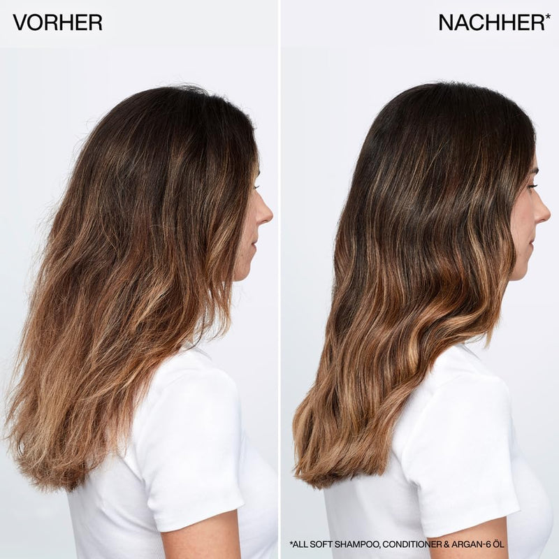 Redken | Pflegeset für trockenes und brüchiges Haar, Belebt und hydratisiert, Mit Omega-6 und Argan-Öl, All Soft Shampoo 300 ml & Conditioner 300 ml