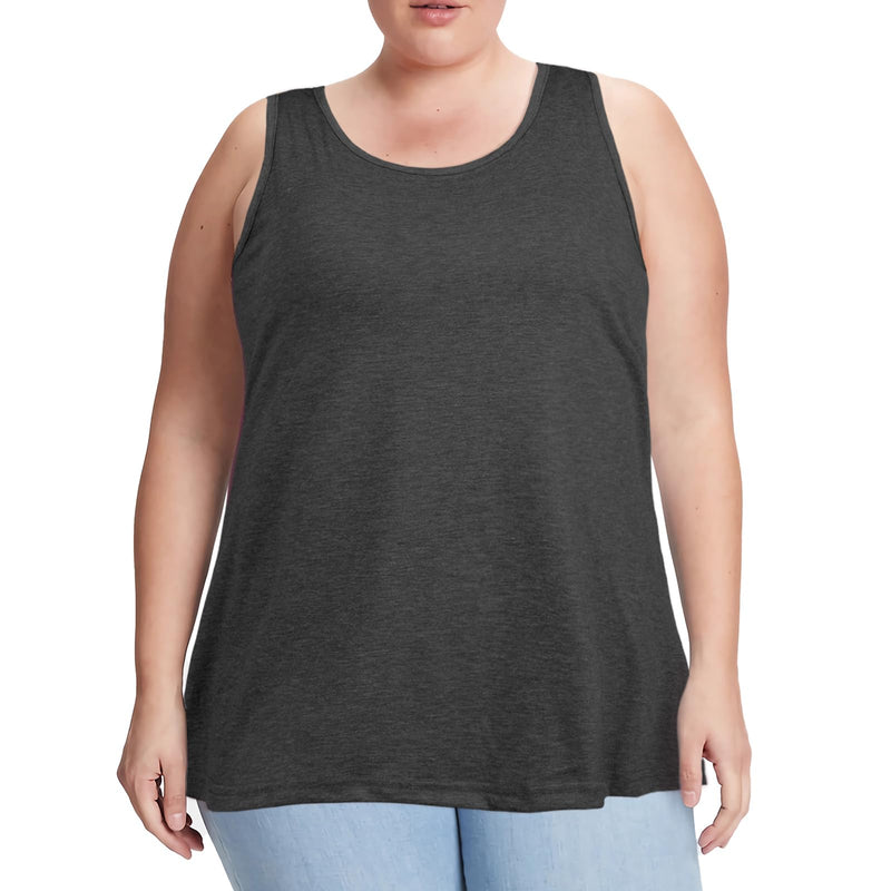 Moon Wood Tanktop Damen Lang Sommer Tops U-Ausschnitt Sport Longtops Ärmellos Oberteile Tank Top Große Größen