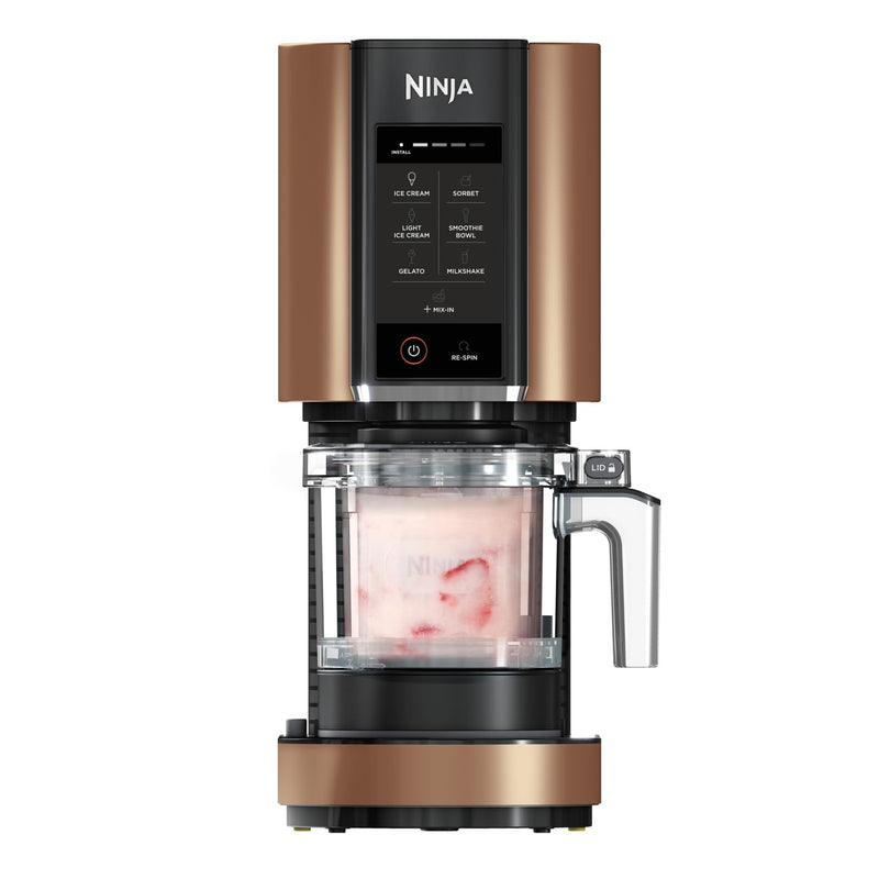 Ninja CREAMi Ice Cream Maker & Dessert Machine with 3 Containers, 7 Programmes, Making Ice Cream, Gelato, Sorbet, Smoothie Bowls, Milkshakes and More, Black/Silver, 1.4 L Ice Cream Capacity, NC300EU