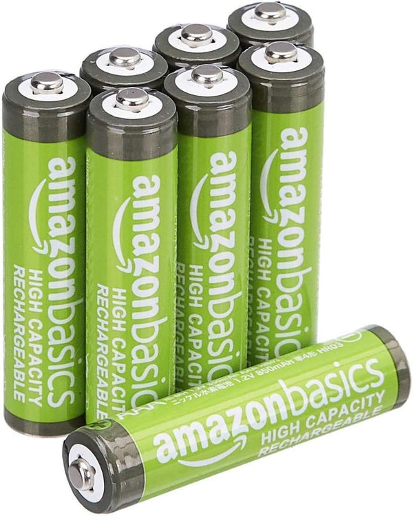 AmazonBasics AAA high capacity batteries, rechargeable, pre-charged, 8 pieces (appearance may vary)