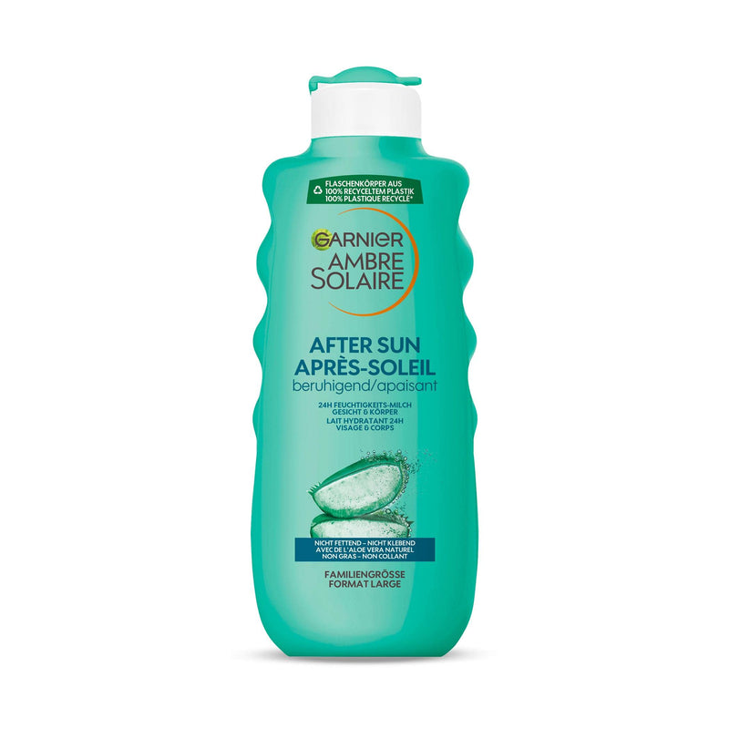 Garnier After Sun Lotion mit Aloe Vera, Kühlende Bodylotion, Ambre Solaire After Sun Beruhigende Feuchtigkeits-Milch, 1 x 400 ml (Packung mit 2)