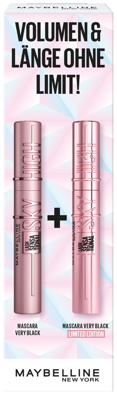 Maybelline New York Black Mascara for Extremely Long Eyelashes, Lash Sensational Sky High Mascara, Very Black, 7.2 ml