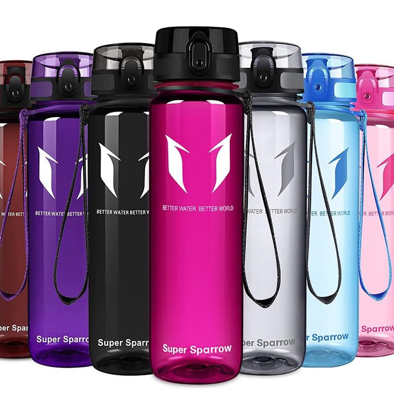 Super Sparrow Drinking Bottle, Tritan Water Bottle, 350 ml, 500 ml, 750 ml, 1000 ml, BPA-Free, Ideal Sports Bottle, for Sports, Bike, Fitness, University or Outdoors, Lightweight, Sustainable