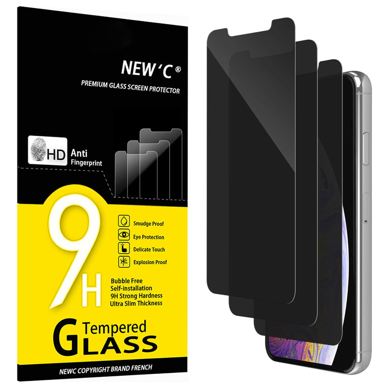 NEW'C Pack of 3 for iPhone 16, iPhone 15 for tempered glass (6.1 inches), free from scratches, 9H hardness, HD screen protector, ultra clear, ultra-resistant, easy installation tool included