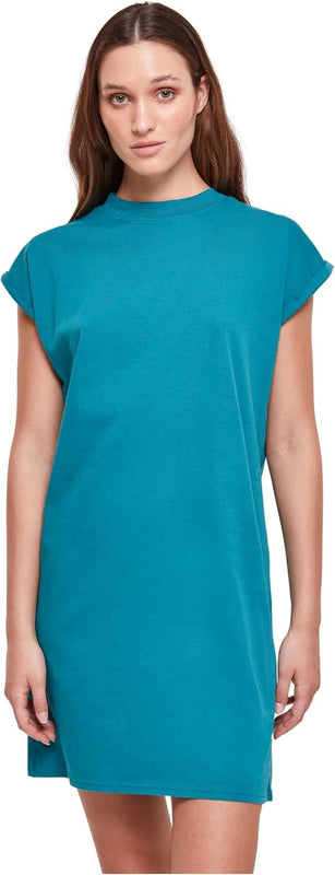 Urban Classics Ladies’ Dress with Dropped Shoulders, Women’s Shirt Dress with Turtleneck, Extended Shoulders, Available in More Than 10 Colours, Sizes XS–5XL