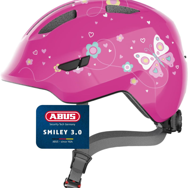 ABUS Smiley 3.0 Children’s Bicycle Helmet with Deep Fit, Child-Friendly Designs and Space for a Ponytail, Suitable for Girls and Boys