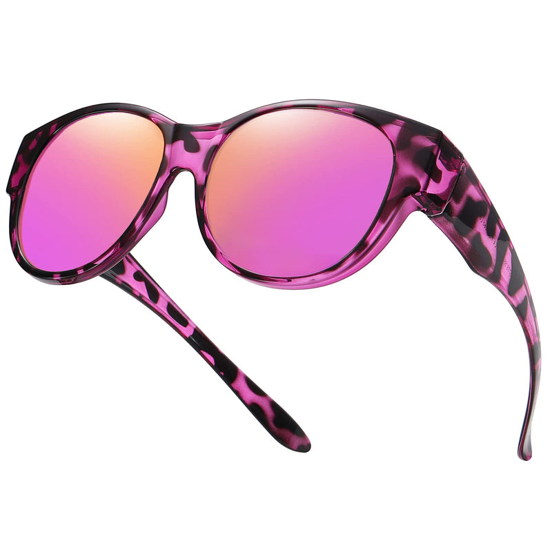 SHEEN KELLY Oversized TR90 Fits Over Sunglasses Mirror Polarised Lens Cateye for Women Drivers Glasses Over Lenses Lightweight