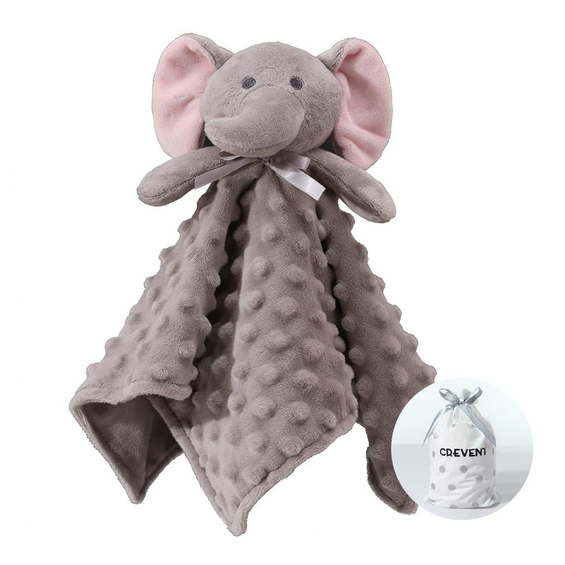 CREVENT Soft Safe Fluffy Animal Face Baby Comforter Blanket for Girls and Boys, Great Gifts for Birthday, Baby Shower (Pink Bear + Pendant)