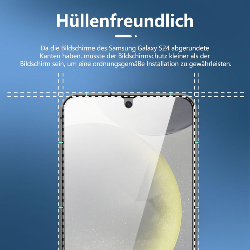 NEW'C Tempered Glass Screen Protector for Samsung Galaxy S24 FE 5G, Free from Scratches, 9H Hardness, HD Screen Protector, 0.33 mm Ultra Clear, Ultra Resistant, Pack of 3