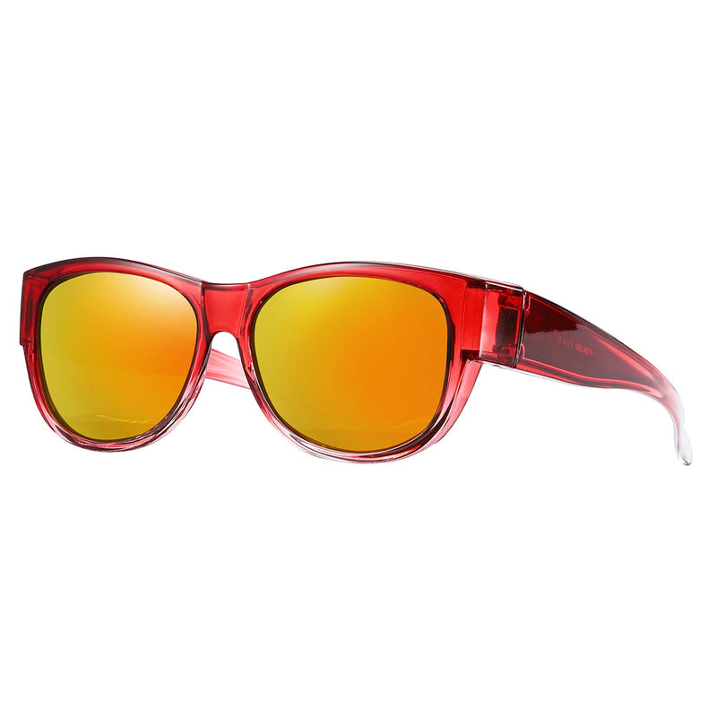SHEEN KELLY Oversized TR90 Fits Over Sunglasses Mirror Polarised Lens Cateye for Women Drivers Glasses Over Lenses Lightweight