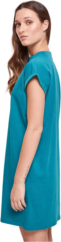 Urban Classics Ladies’ Dress with Dropped Shoulders, Women’s Shirt Dress with Turtleneck, Extended Shoulders, Available in More Than 10 Colours, Sizes XS–5XL