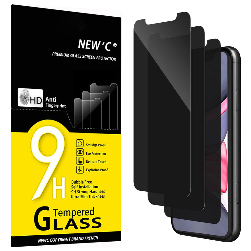 NEW'C Pack of 3 for iPhone 16, iPhone 15 for tempered glass (6.1 inches), free from scratches, 9H hardness, HD screen protector, ultra clear, ultra-resistant, easy installation tool included
