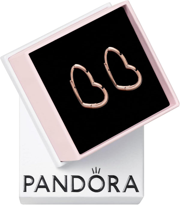 Pandora Asymmetric Heart Hoop Earrings