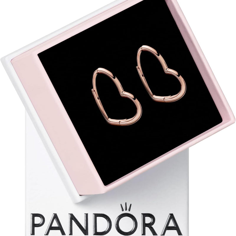 Pandora Asymmetric Heart Hoop Earrings