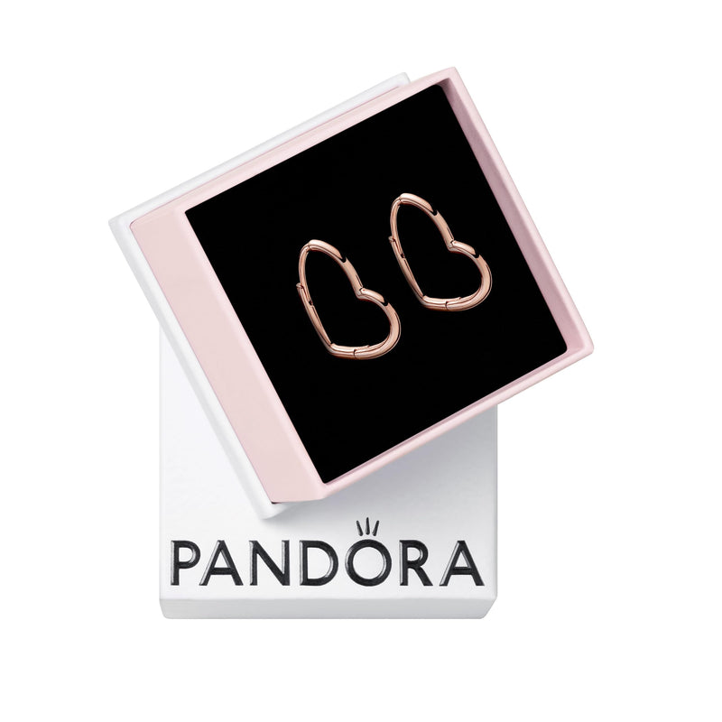 Pandora Asymmetric Heart Hoop Earrings