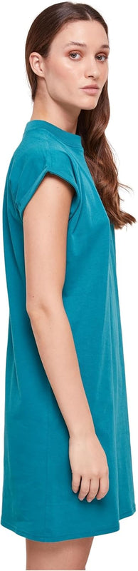 Urban Classics Ladies’ Dress with Dropped Shoulders, Women’s Shirt Dress with Turtleneck, Extended Shoulders, Available in More Than 10 Colours, Sizes XS–5XL