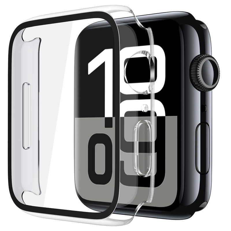 Misxi Pack of 2 Hard PC Protective Cases with Tempered Screen Protector for Apple Watch Series 10 (2024) 46 mm, Ultra Thin Anti-fall Scratch-Resistant Cover Protection for iWatch Matte Black