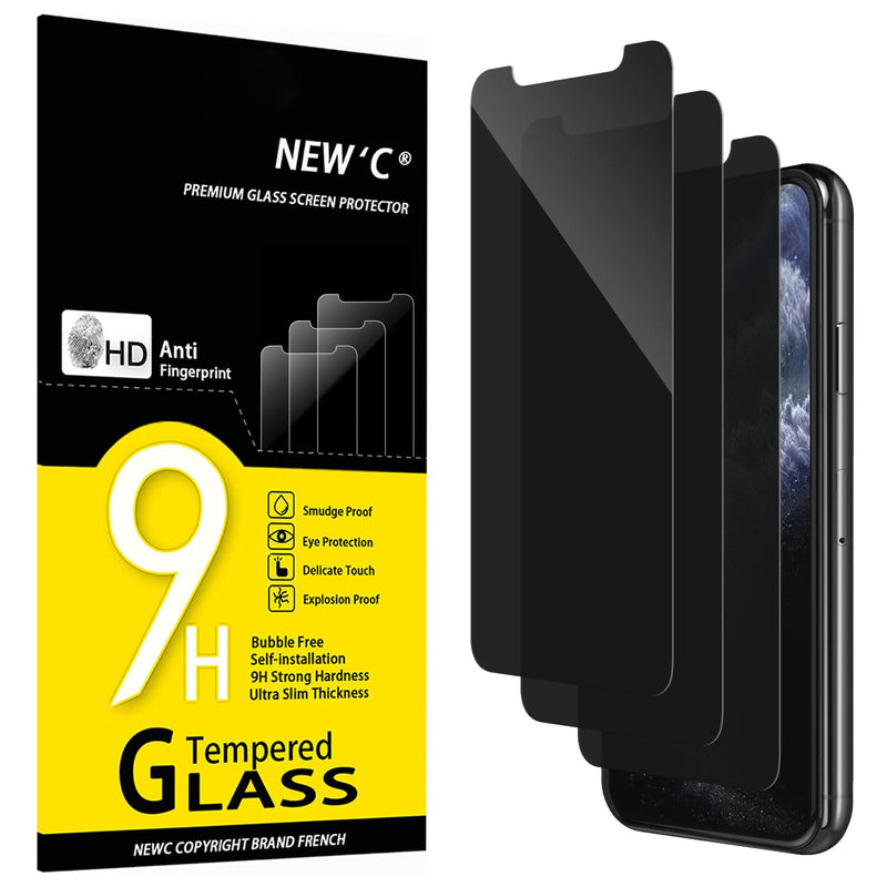 NEW'C Pack of 3 for iPhone 16, iPhone 15 for tempered glass (6.1 inches), free from scratches, 9H hardness, HD screen protector, ultra clear, ultra-resistant, easy installation tool included