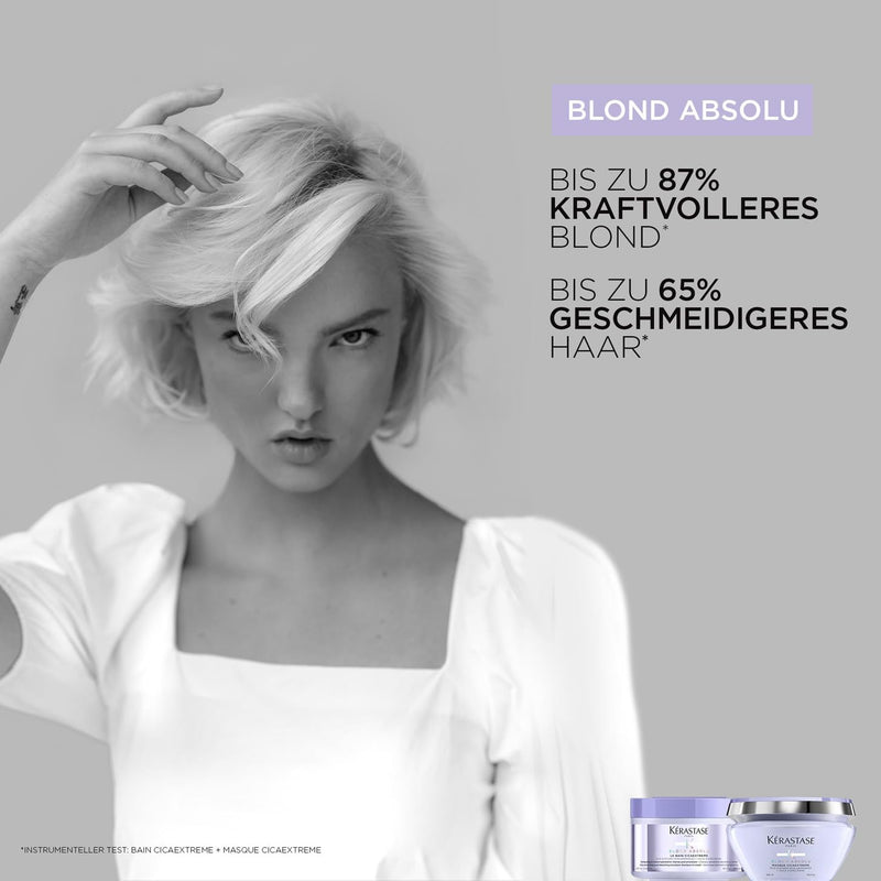 Kérastase, Blond Absolu, Pflegeroutine mit Shampoo und Haarspülung für blondiertes, gesträhntes oder natürlich blondes Haar, Mit Hyaluronsäure