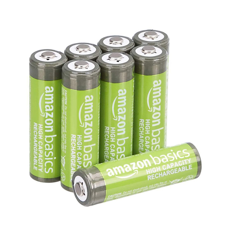 AmazonBasics AAA high capacity batteries, rechargeable, pre-charged, 8 pieces (appearance may vary)