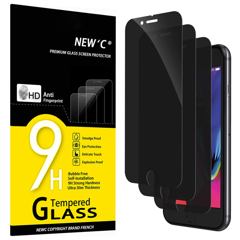 NEW'C Pack of 3 for iPhone 16, iPhone 15 for tempered glass (6.1 inches), free from scratches, 9H hardness, HD screen protector, ultra clear, ultra-resistant, easy installation tool included