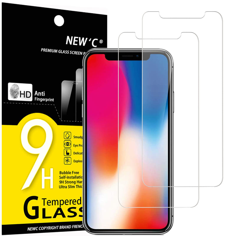 NEW'C tempered glass foil, protective foil for iPhone 11, iPhone XR, 2pcs., free from scratches, fingerprints and oil, 9H hardness, 0.33 mm ultra clear, screen protective foil for iPhone 11, iPhone XR