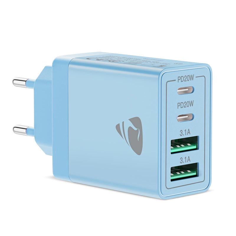 Aioneus USB C Charger, 4 Ports Multiple Charger with USB C and USB A, 40 W Fast Charger, PD 3.0 Power Adapter, USB Power Supply for iPhone 15/14 Pro Max/13/12/11/SE 2020/XS/XR/8/7, Samsung Phones