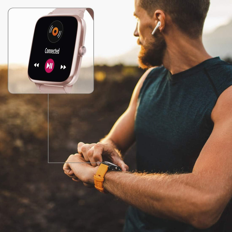 Hama Smartwatch 5910 GPS Waterproof (Fitness Tracker for Heart Rate / Calories, Sports Watch with Pedometer, Sleep Monitor, Music Control, Fitness Bracelet for Women, 6 Days Battery Life) Rose