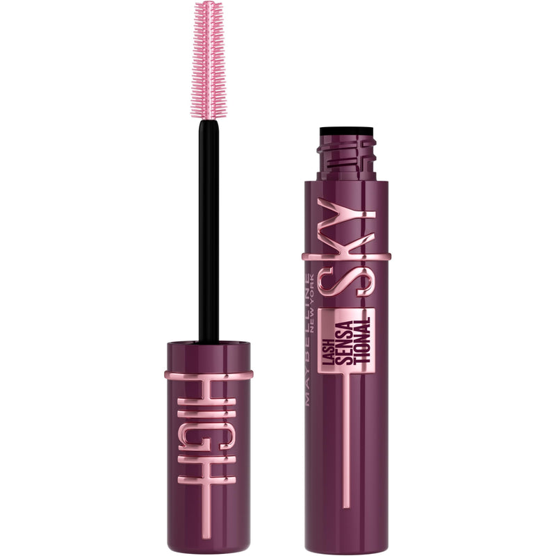 Maybelline New York Black Mascara for Extremely Long Eyelashes, Lash Sensational Sky High Mascara, Very Black, 7.2 ml