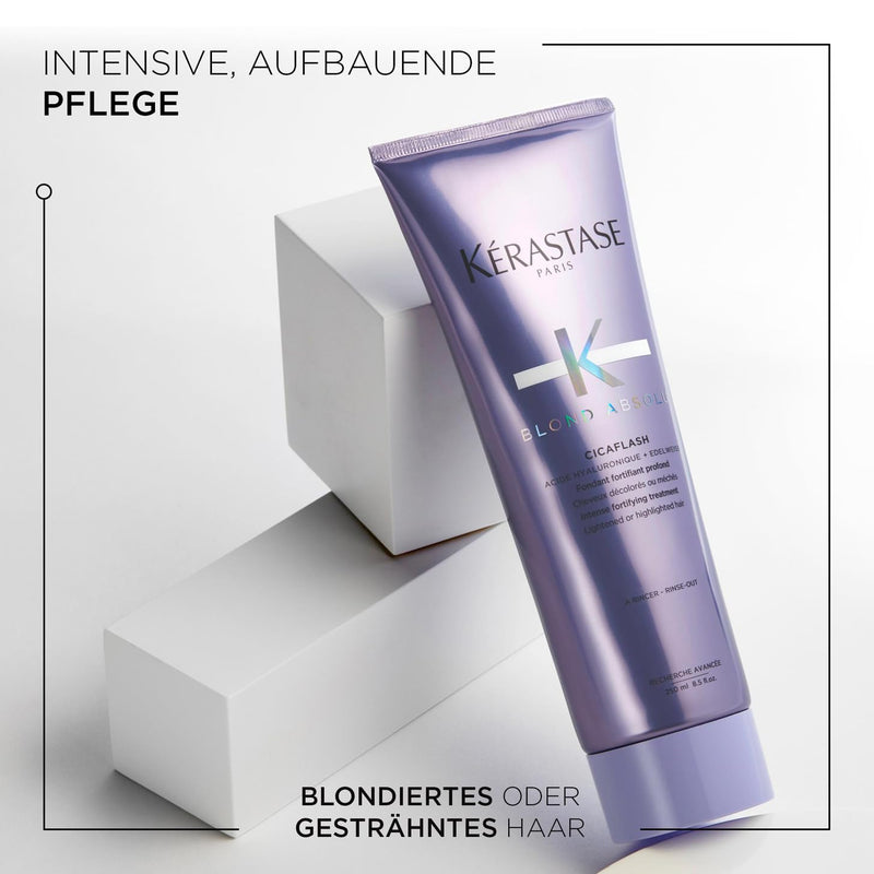 Kérastase, Blond Absolu, Pflegeroutine mit Shampoo und Haarspülung für blondiertes, gesträhntes oder natürlich blondes Haar, Mit Hyaluronsäure